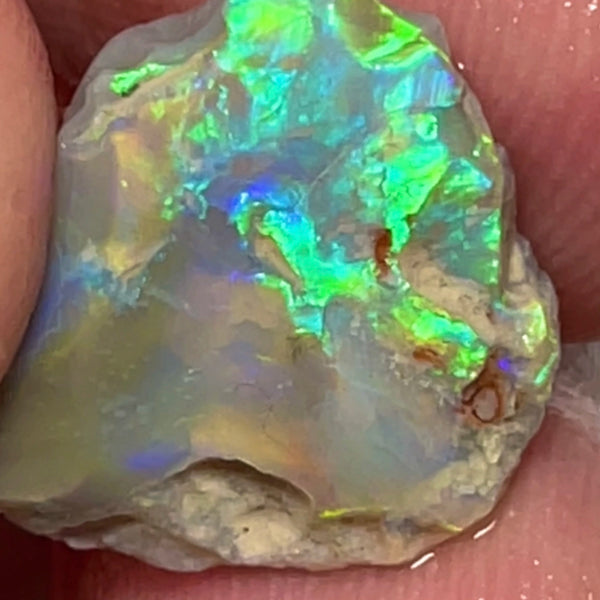 Lightning Ridge 6cts Untouched Dark base Crystal knobby Opal rough to cut/carve Bright Multicolours 18x14x3mm 1335