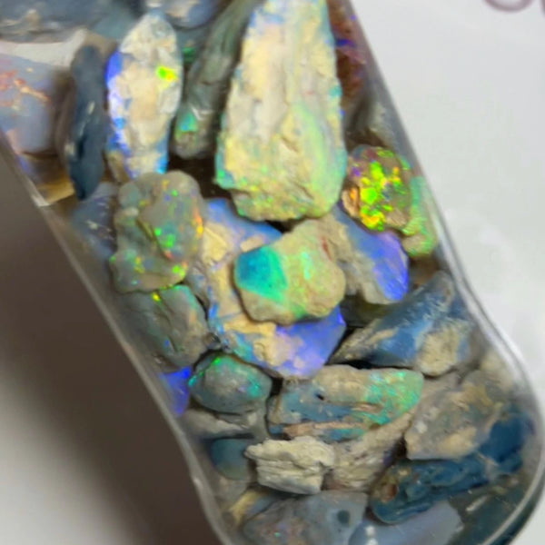 Lightning Ridge knobby opal rough 240cts Lots Bright Multicolours to gamble 21x13x6 to 8x7x3 mmm NSW085 (jar not included)