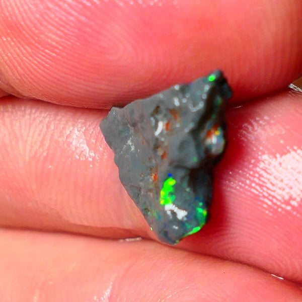 Lightning Ridge N1 Black knobby opal rough piece 3.50cts Check the video showing Nice bars with Bright Multi colours and flashes of the illusive reds 15x11x5mm ALP125