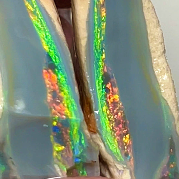 Gem Quality Select Cutters Seam opal rough 22.00cts Grawin material amazing Super Bright Red Multifires bars to cut 17X15X6mm & 20X7X7mm NEW958