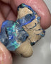 Lightning Ridge Rough Opal 45cts Black Seam Pair Still on host rock Green/blue fires 24x20x12mm & 23x17x10mm WST74