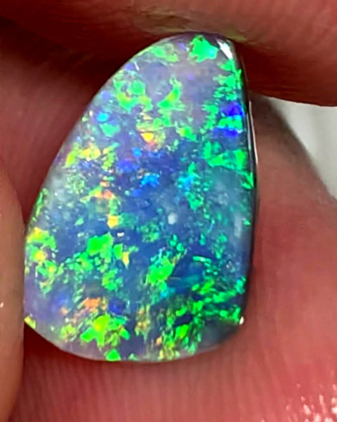 Australian Opal Rub Rough Preform  Gem Grade Dark Crystal  Rub / Preform 1.75cts Jewellery Grade Lots of Lovely Vibrant & bright Multifires 14x8x1mm WAC02