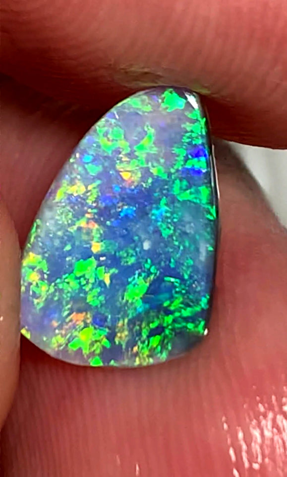 Australian Opal Rub Rough Preform  Gem Grade Dark Crystal  Rub / Preform 1.75cts Jewellery Grade Lots of Lovely Vibrant & bright Multifires 14x8x1mm WAC02