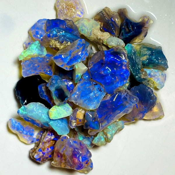 Lightning Ridge Rough Dark Seams Opal Parcel 88cts Lots of Potential & Cutters Lots Bright colours & bars 18x15x5mm to 6x3x2mm WAA78