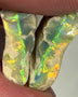 Australian Rough Opal 12.5cts Exotic Knobby Split of Lightning Ridge Orange/Yellow Dominate Multifires 16x12x4mm & 17x10x4mm WAE3