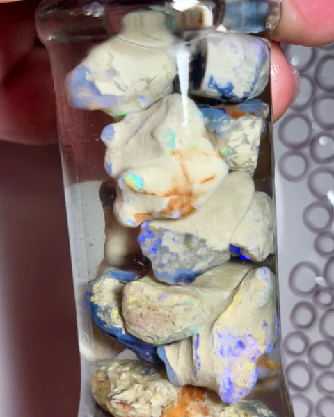 Lightning Ridge Rough Opal Parcel 265cts GAMBLE rough Knobby & Seam colour/Multicolours & bars 23x20x10mm to 18x10x7mm WAE7