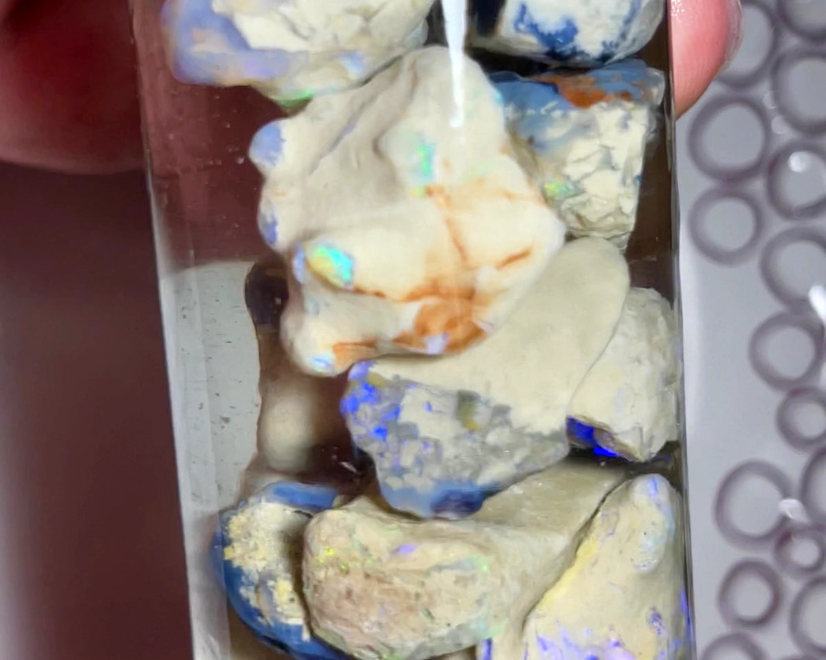 Lightning Ridge Rough Opal Parcel 265cts GAMBLE rough Knobby & Seam colour/Multicolours & bars 23x20x10mm to 18x10x7mm WAE7