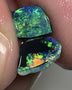 Australian Rough Opal Lightning Ridge Mulga ® Black 2.7ct Little pair RUBs Black base Gorgeous Bright Multi fires 8x6x5mm & 7x6x4mm ET6297