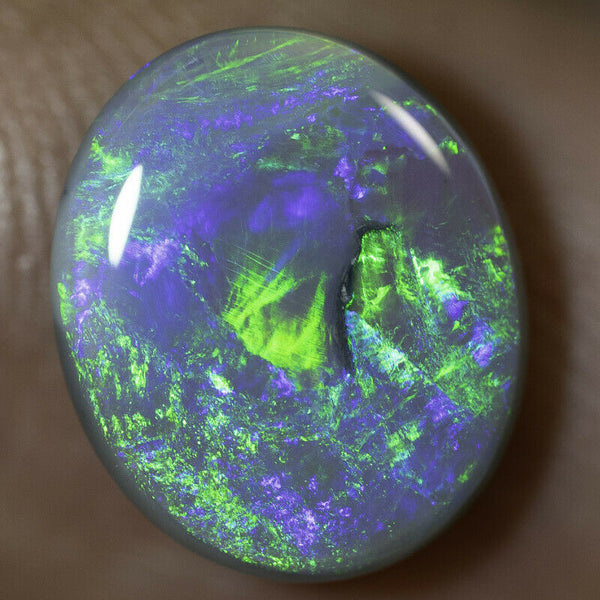 Lightning Ridge Semi Black Opal Gemstone 2.48cts N5 Body Tone B3 Brightness Stunning Multi fires & play of colour 11x9x3mm WSF8877