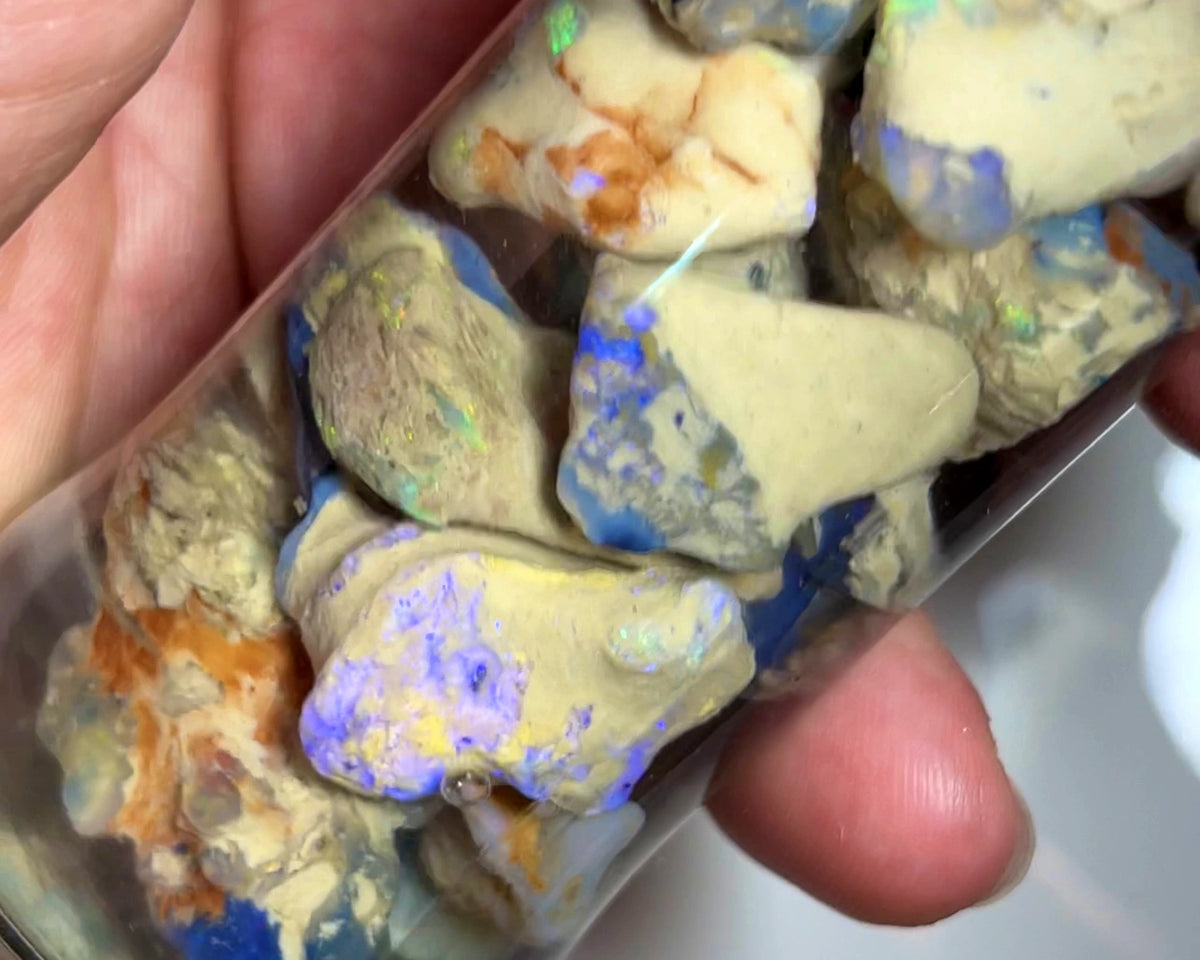 Lightning Ridge Rough Opal Parcel 265cts GAMBLE rough Knobby & Seam colour/Multicolours & bars 23x20x10mm to 18x10x7mm WAE7