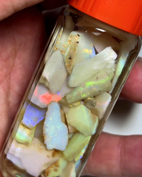 Coober Pedy Opal Rough n Rub Parcel Light & Crystal From the Miners Bench® 125cts Lots Bright Multicolours 17x10x6mm 6x5x2mm WAD22