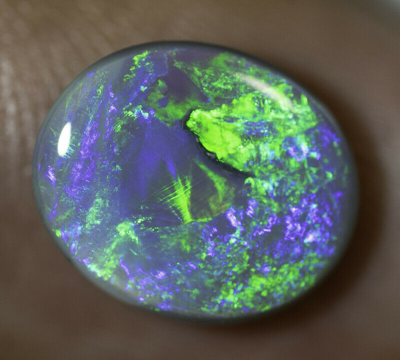 Lightning Ridge Semi Black Opal Gemstone 2.48cts N5 Body Tone B3 Brightness Stunning Multi fires & play of colour 11x9x3mm WSF8877