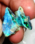 OPAL MONTH SPECIAL Lightning Ridge Rough Opal Black / Dark Base Knobby Split 20.5cts Cutters Candy Exotic High Grade Bright Multifires in stunning bars 20x15x8mm & 18x9x7mm WSZ77