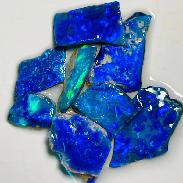 Mulga® Blues on Black Seam opal 15.75cts Gem Qualify rough for cutters 18x8x3mm to 10x7x2mm MFB22