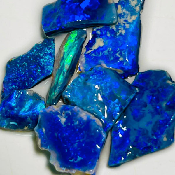Mulga® Blues on Black Seam opal 15.75cts Gem Qualify rough for cutters 18x8x3mm to 10x7x2mm MFB22
