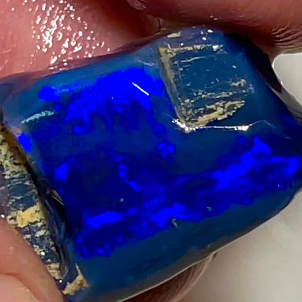 Lightning Ridge Opal Nice Big Rough/Rub Black Crystal Base High Grade From the Miners Bench® 14.5cts Lovely Bright Royal Blue fires 20x14x6mm MFB24