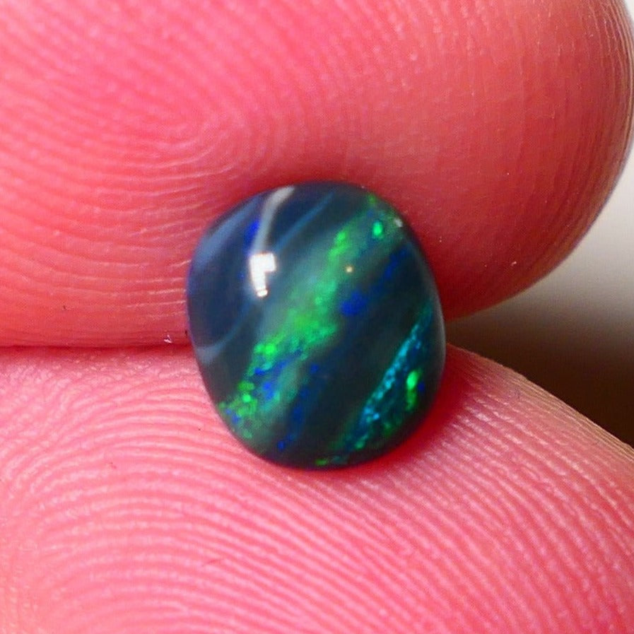Australian Black Opal Gemstone 1.85cts Gem Grade Mulga® N2 Black Body Tone B5 Brightness Stunning Multifires 8x7x4mm UK03