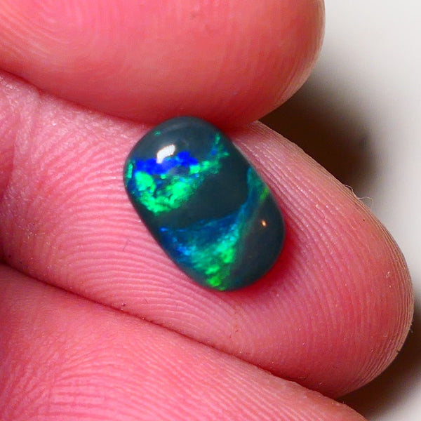 Australian Black Opal Gemstone 1.45cts Gem Grade Mulga® N4 Black Body Tone B4 Brightness Stunning Multifires 10x7x2.5mm UK02