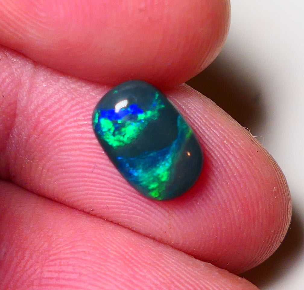 Australian Black Opal Gemstone 1.45cts Gem Grade Mulga® N4 Black Body Tone B4 Brightness Stunning Multifires 10x7x2.5mm UK02