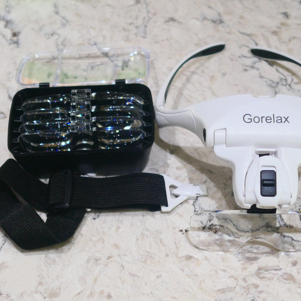 OFM Lapidary Magnifier head set with LED illuminated head loupe magnifier UK STOCK