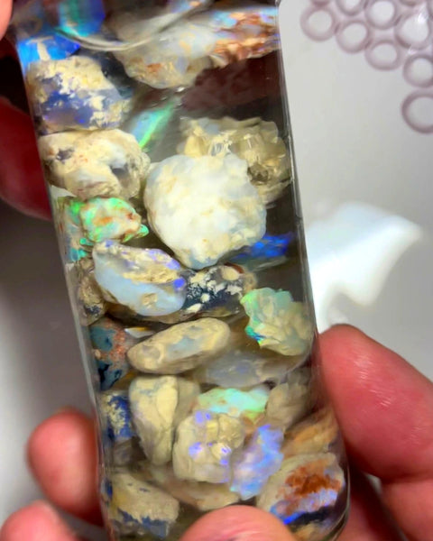 Lightning Ridge Rough Opal Parcel 205cts GAMBLE rough Knobby & Seam colour/Multicolours & bars 20x13x11mm to 9x7x5mm WAD39