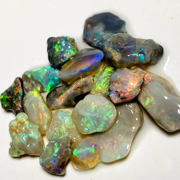 Lightning Ridge Rough Opal Parcel 28cts Cutters Select Bright Stunning colourful material to cut 14x12x3mm to 7x6x2mmmm WAA75