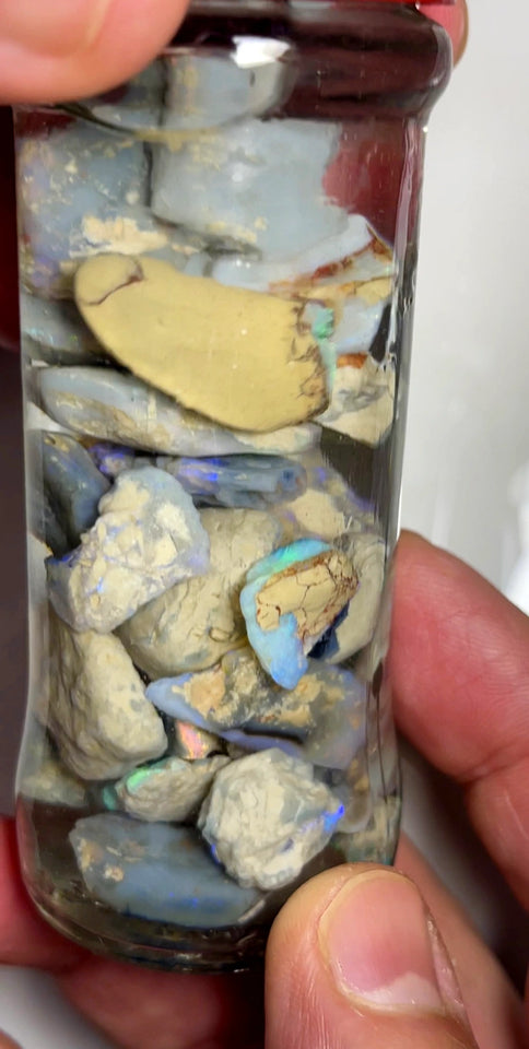 Lightning Ridge Rough Seam & Knobby Opal Parcel 220cts With nice colours to cut & explore 20x18x4mm to 6x4x2mm WAD47