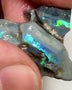 Lightning Ridge Rough Opal 21cts Pair Handpicked Dark Base Seams lots of Nice Bright Multi colour fires to Cut / carve & polish 25x15x7mm & 14x8x7mm 1003