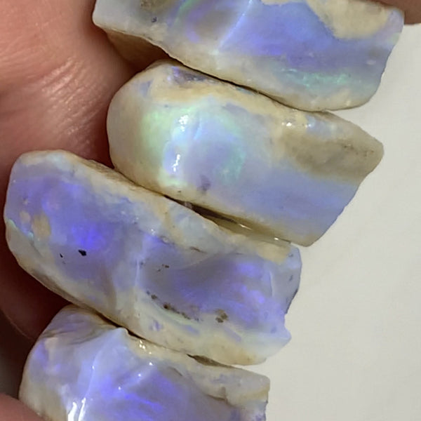 Lightning Ridge Rough Opal Thick Seams Stack cutters 70cts Potential Grade  Lots fires in nice thick bars 18x15x8mm to 15x15x8mm WST11