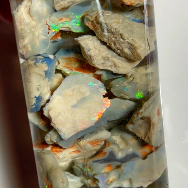 Lightning Ridge Rough Opal Parcel 205cts Colourful Seam rough lots colour/Multicolours & bars 20x14x7mm to 12x9x6mm 1103