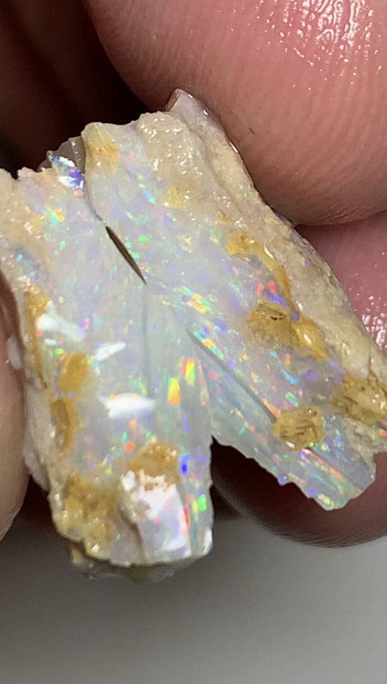 Lightning Ridge Rough Opal 20cts Stunning Cutters Candy Material High Grade Super Bright  Multifires in multi bars 22x17x8mm & 19x15x6mm WAC04