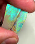 Lightning Ridge Dark Crystal Opal Big Pair of Rough Rub 15.75cts Sharp Bright Green Dominant fires 24x12x3mm & 24x8x2mm 1019