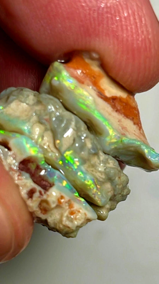 Lightning Ridge Opal Rough Dark Base Seam Stack 20cts Stunning Bright Multicolours 18x15x7mm to 14x10x6mm WAE33