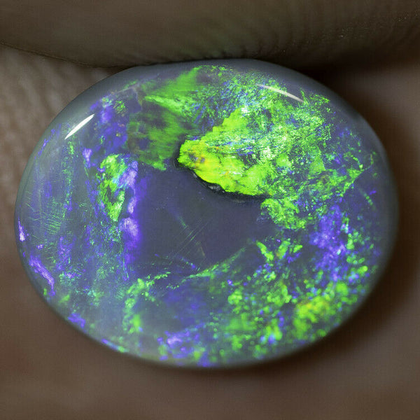 Lightning Ridge Semi Black Opal Gemstone 2.48cts N5 Body Tone B3 Brightness Stunning Multi fires & play of colour 11x9x3mm WSF8877