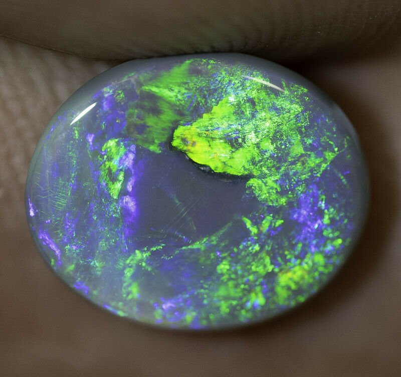 Lightning Ridge Semi Black Opal Gemstone 2.48cts N5 Body Tone B3 Brightness Stunning Multi fires & play of colour 11x9x3mm WSF8877