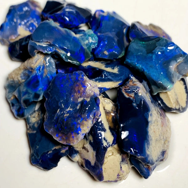 Lightning Ridge Rough Opal Parcel 67cts Black & Dark Select High Grade Bright Lovely colourful material for cutters 20x15x5mm to12x8x3mm  WSY96