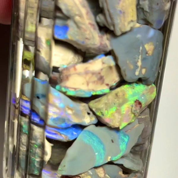 Lightning Ridge Rough Grey & Crystal Base Mixed Opal Parcel 125cts Lots of Potential to Cut/carve With lots Colours/Multicolours 18x10x5 to 5x4x2mm WAE62