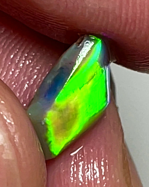 Lightning Ridge Small Opal Rough/Rub Dark Base Gem Grade From the Miners Bench® 1.65cts Satruation of Vibrant Vivid Yellow/Green dominant Electric fires 9x7x5mm WAD20