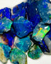 Lightning Ridge Rough Opal Parcel 41cts Cutters Select Black colourful material to cut 18x9x3mm to 10x5x2mm WAB38