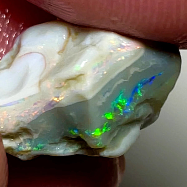 Australian Rough Opal 9.5cts Dark base Knobby of Lightning Ridge Gorgeous Bright Multifires 15x10x8mm WAE04