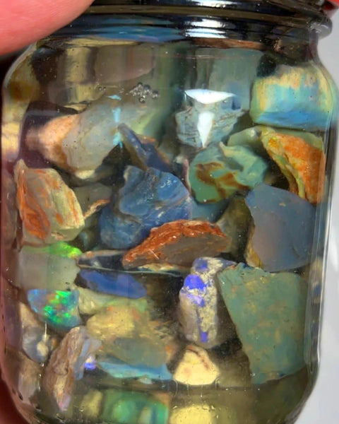 Lightning Ridge Rough Opal Parcel 520cts GAMBLE rough colours & bars 23x12x4mm to 8x7x2mm WAB08