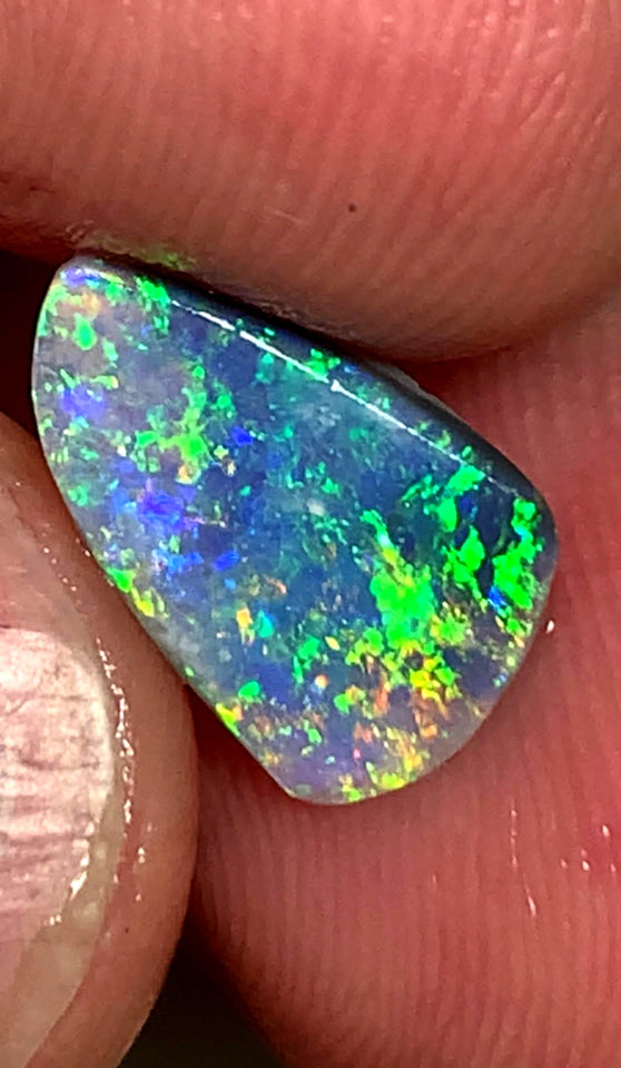 Australian Opal Rub Rough Preform  Gem Grade Dark Crystal  Rub / Preform 1.75cts Jewellery Grade Lots of Lovely Vibrant & bright Multifires 14x8x1mm WAC02