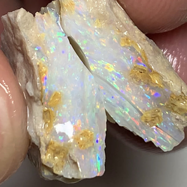 Lightning Ridge Rough Opal 20cts Stunning Cutters Candy Material High Grade Super Bright  Multifires in multi bars 22x17x8mm & 19x15x6mm WAC04