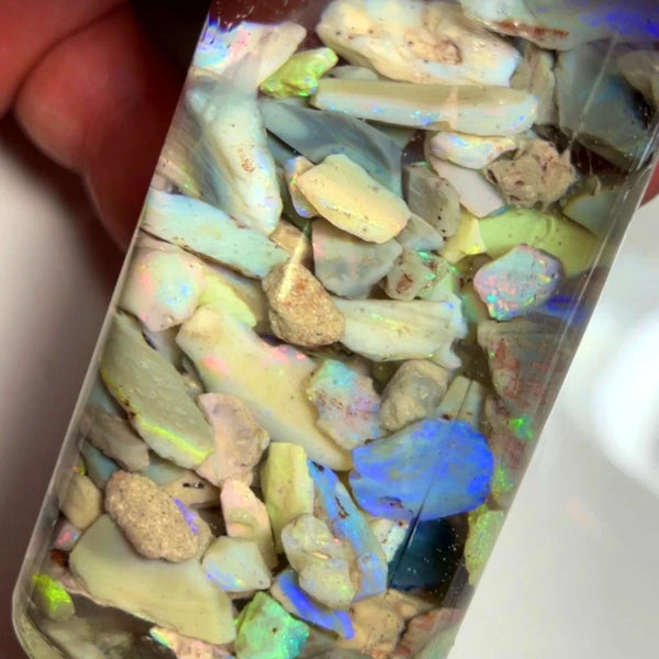 Lightning Ridge Rough Light / Dark Small Seam Opal Parcel 200cts Lots Bright Multicolours to go at  20x14x2 to 6x4x2 mm WAE44