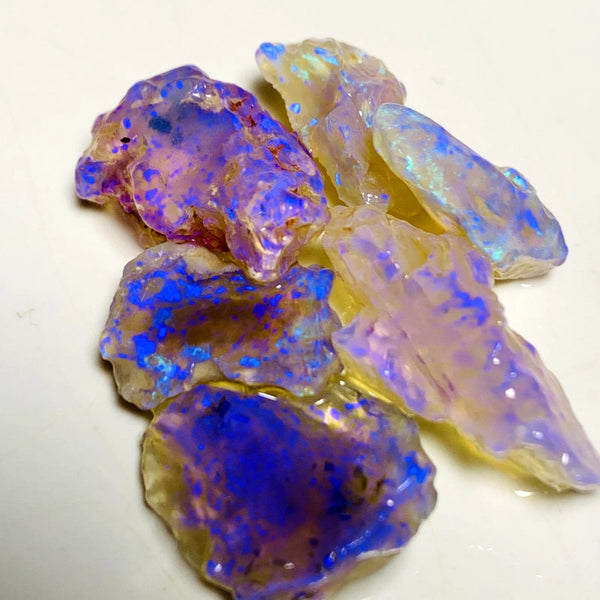 Lightning Ridge Rough Opal Parcel 28cts Cutters Select Crystal bright & colourful material to cut 20x10x7mm to 14x7x3mm WAC03