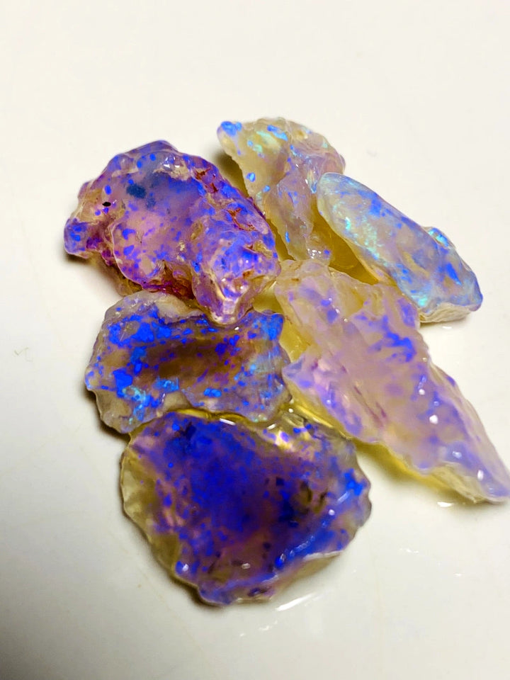 Lightning Ridge Rough Opal Parcel 28cts Cutters Select Crystal bright & colourful material to cut 20x10x7mm to 14x7x3mm WAC03