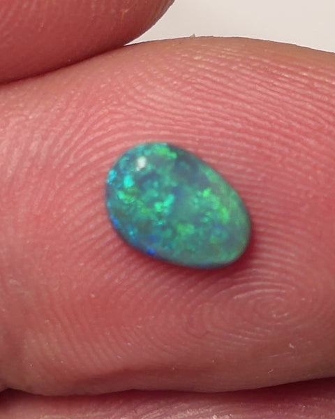 Lightning Ridge Dark Opal Gemstone 0.55cts Gem Grade  N5 Body Tone B3 Brightness Stunning Green/Blue fires 7x5x2mm WAC61