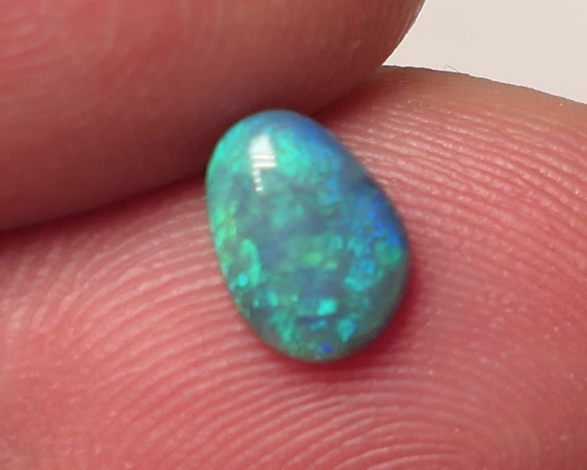 Lightning Ridge Dark Opal Gemstone 0.55cts Gem Grade  N5 Body Tone B3 Brightness Stunning Green/Blue fires 7x5x2mm WAC61