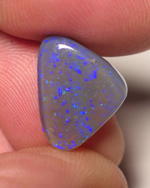 Lightning Ridge Double Sided Dark Crystal Opal Gemstone 5cts Gem Grade  N6 Body Tone B3 Stunning Blues with flashes of Greens 15x16x3mm WAC60