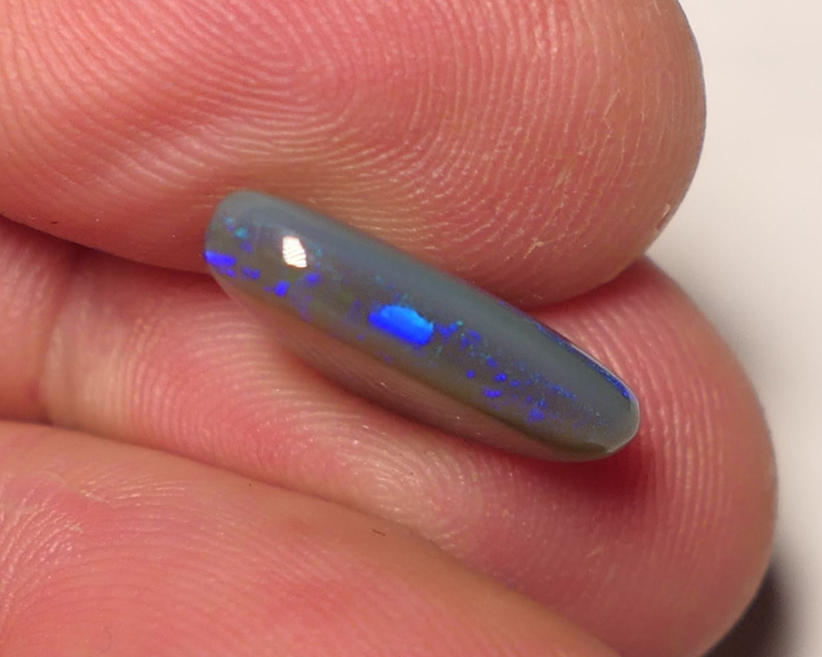 Lightning Ridge Double Sided Dark Crystal Opal Gemstone 5cts Gem Grade  N6 Body Tone B3 Stunning Blues with flashes of Greens 15x16x3mm WAC60